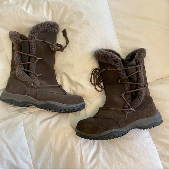 Baffin Shoes - Brown Baffin Snow Boots with Shearling Details